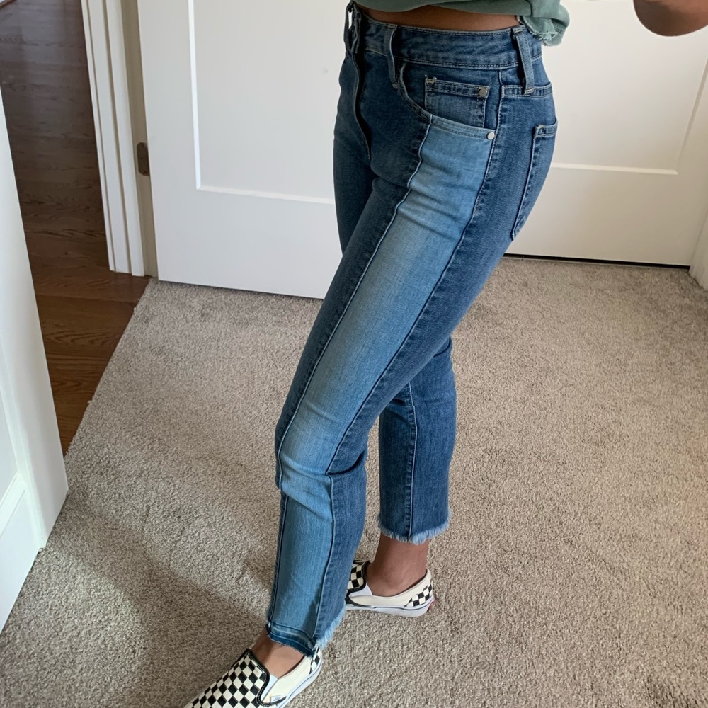 Just Black Two Tone Raw Hem Jeans